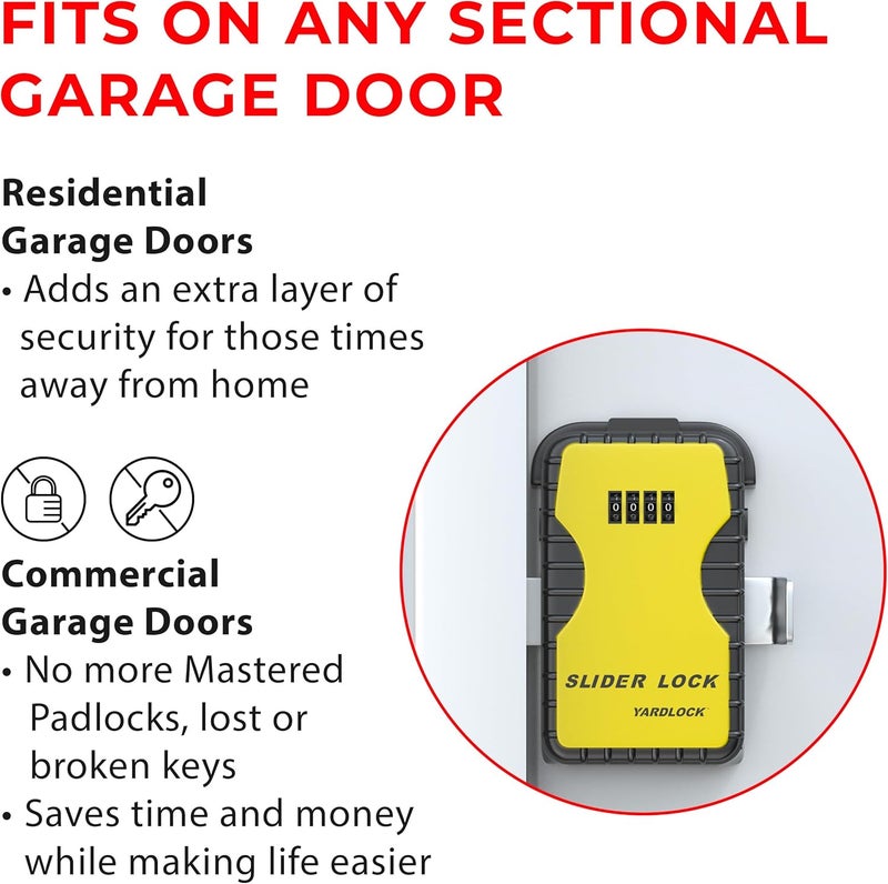 Yardlock Keyless Garage Door Slider Lock – Secure Garage Door Deadlock – Residential or Commercial​ (1 Pack) - Image 2